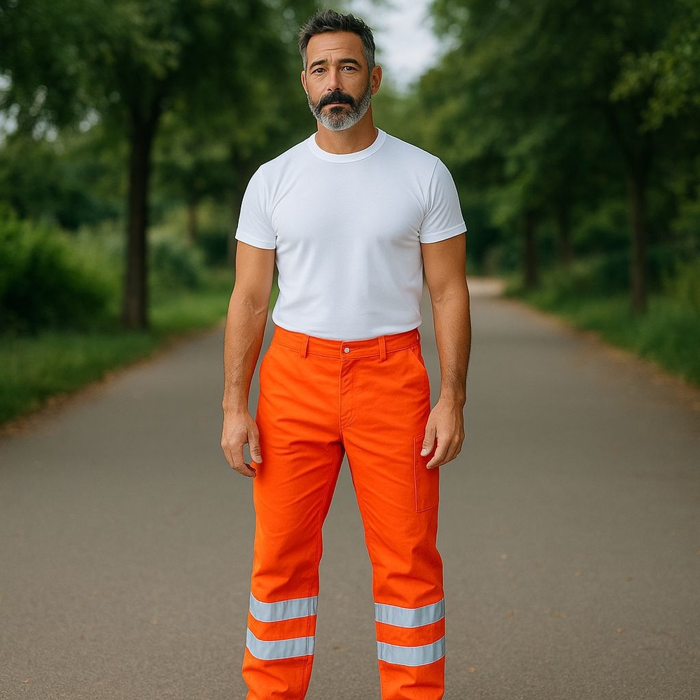SEE-LEGS Men's Orange Work Pants SIZE XXL NEW